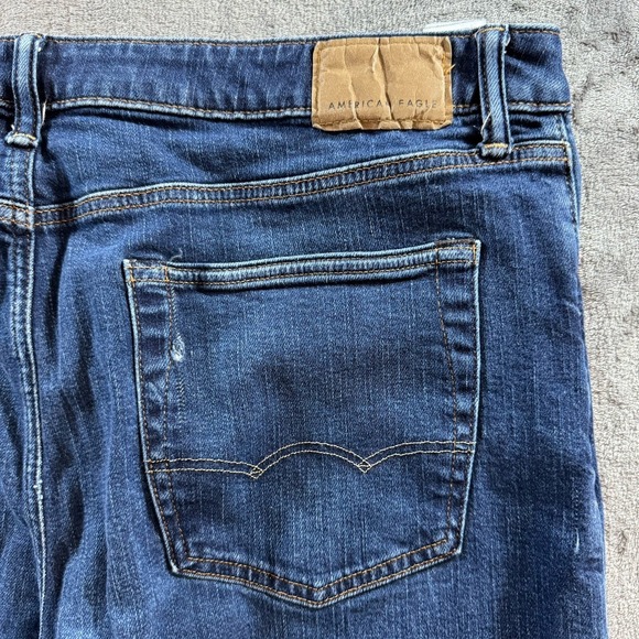 American Eagle AirFlex + Jeans Mens Size 36x32 Blue Bootcut Stretch  (M: 36x31) - Picture 4 of 12